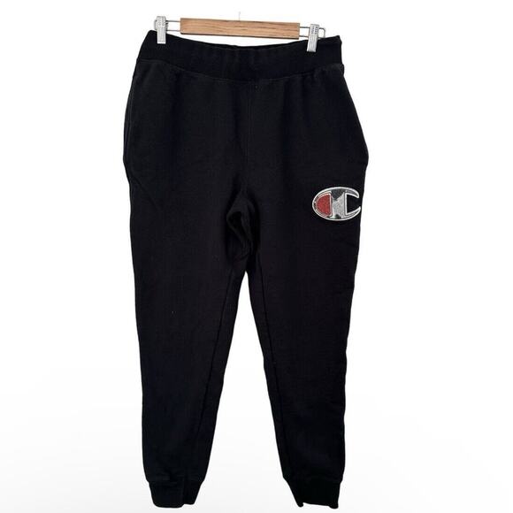 Champion Reverse Weave Black Big C Logo Joggers Large - Picture 5 of 11